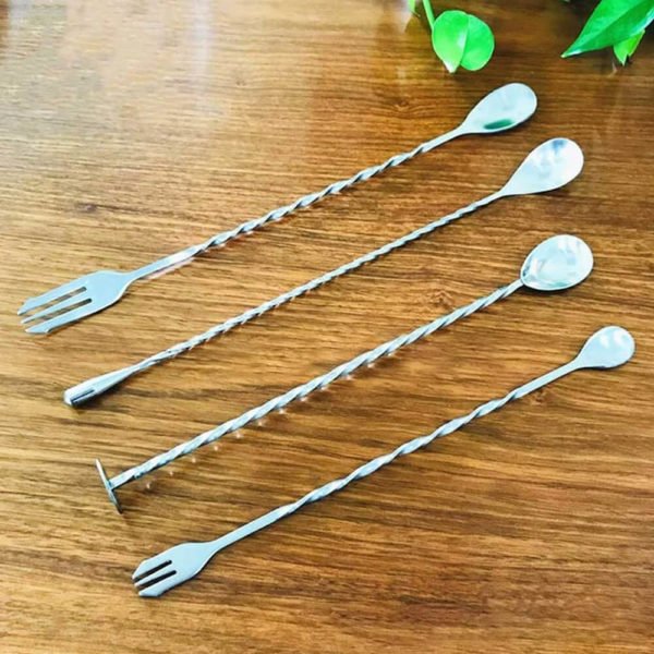 Stainless Steel Cocktail Fork Bar Spoon Cocktail Durable Bar Appliances