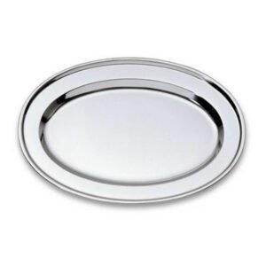 Nakshatra Stainless Steel Deep Oval Tray, Serving tray, Platter, Oval Deep Platter