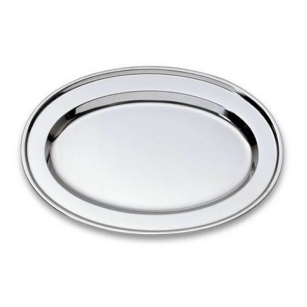 Nakshatra Stainless Steel Deep Oval Tray, Serving tray, Platter, Oval Deep Platter