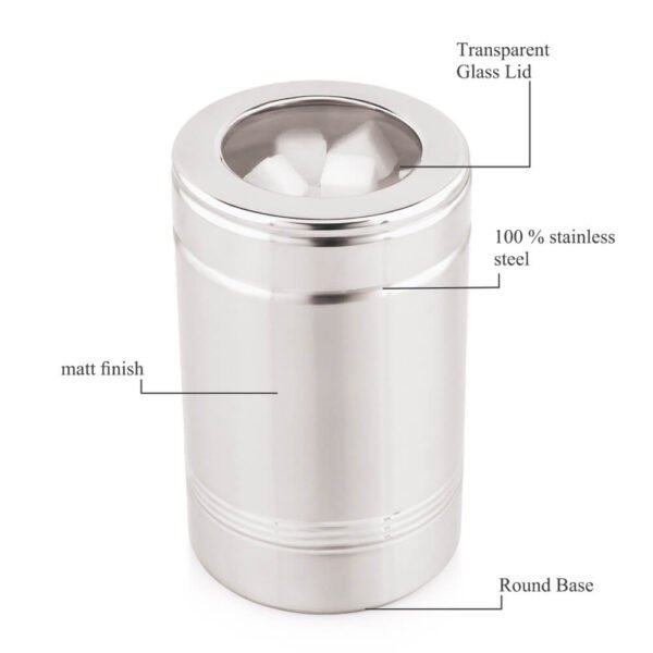 Nakshatra Stainless Steel High Quality Set Of 4 PCS Canisters For Kitchen Storage