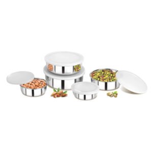 Nakshatra Stainless Steel Bowls With Plastic Lid