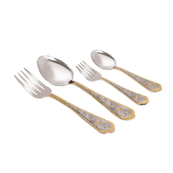 Nakshatra Stainless Steel High Quality Gold Cutlery Set
