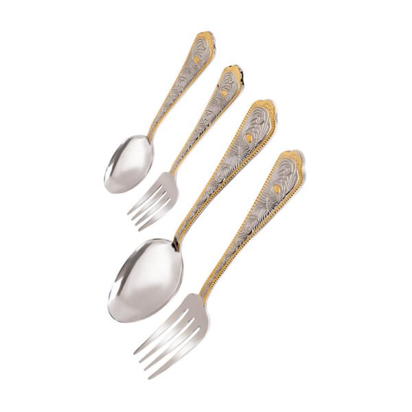Nakshatra Stainless Steel High Quality Gold Cutlery Set