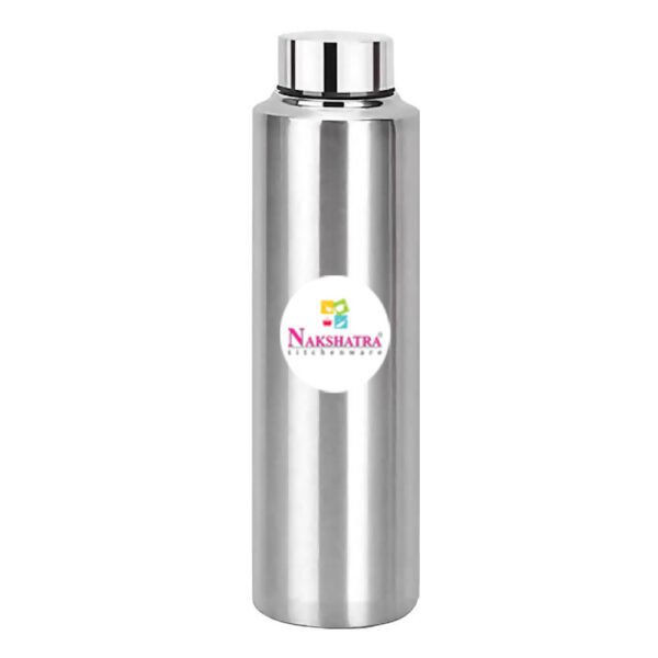 Nakshatra Stainless Steel Fridge Water Refrigerator Bottle Thunder Plain Design 1000 ML