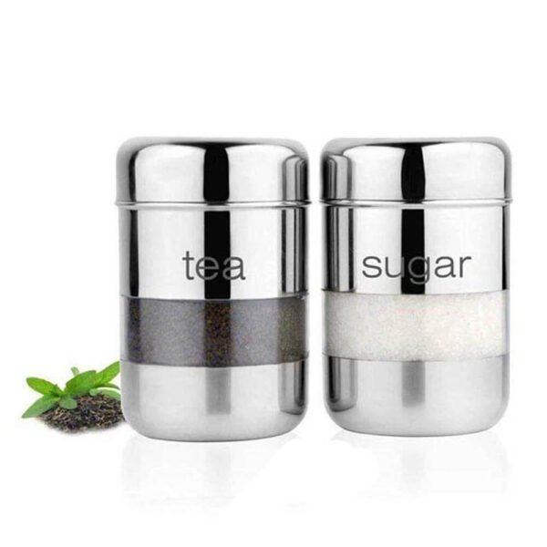 Nakshatra Stainless Steel Russian Side See Thru Stainless Steel Canister Set of 2