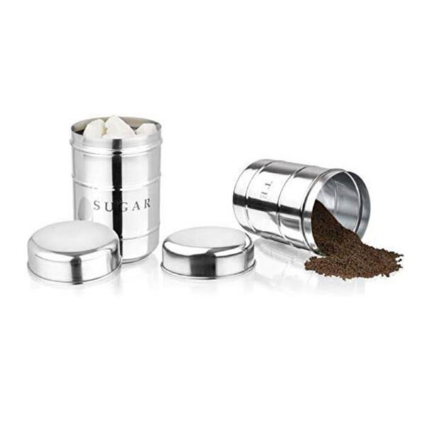 Nakshatra Stainless Steel Swift Canister Tea and Sugar Container Set