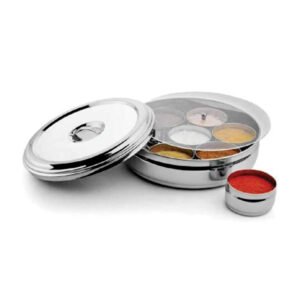 Nakshatra Stainless Steel Masala Dabba Spice Box with Acrylic & Transparent Lid