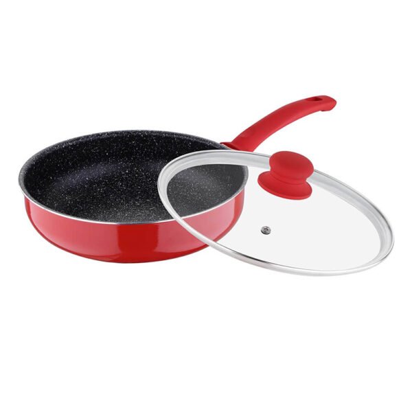 Nakshatra Non Stick Induction Base Cookware Deep Fry Pan With Glass Lid